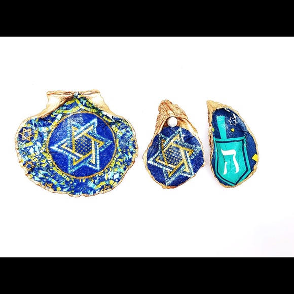 Jewish Shell Ring or Trinket Dish, Jewish Decor - Picture 5 of 5